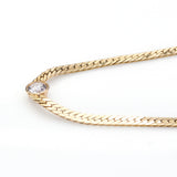 Vintage 14K Yellow Gold 1 Carat Diamond Chain Necklace