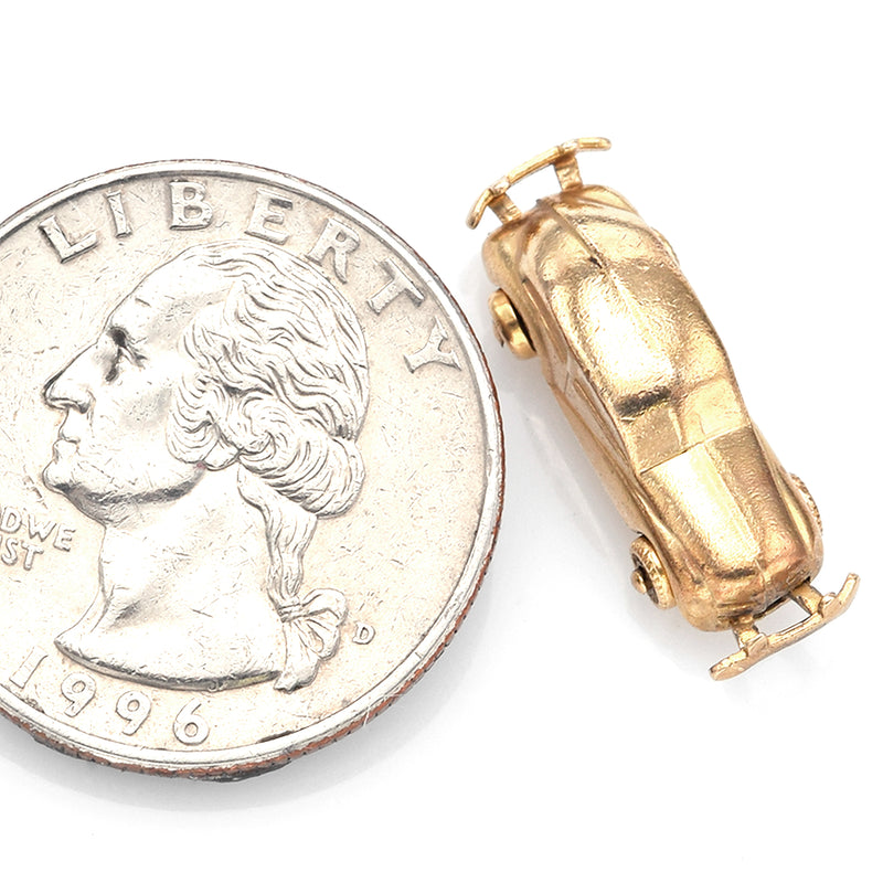 Vintage 14K Yellow Gold Car Charm Pendant