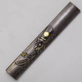 Antique Edo Period Shibuichi Migakichi Kozuka Reversible Japanese Sword Parts