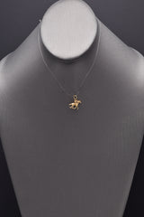 Vintage 14K Yellow Gold Equestrian Horse & Jockey Rider Charm Pendant