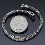 LAGOS Enso Sterling Silver Diamond Circle Caviar Bracelet 6 mm