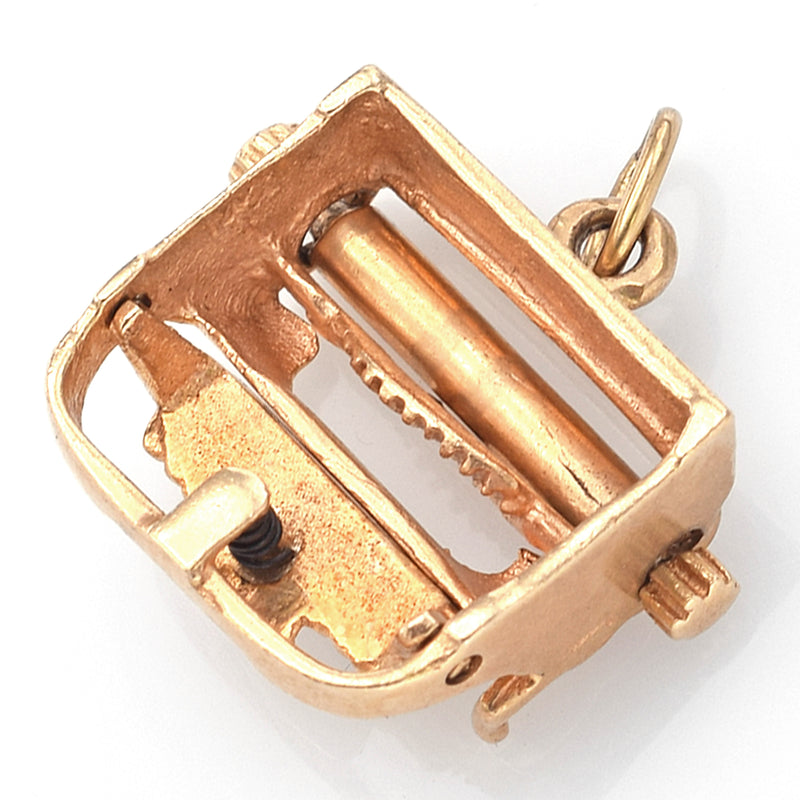 Vintage 14K Yellow Gold Typewriter Charm Pendant