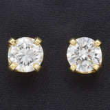 Vintage 14K Yellow Gold 0.56 TCW Diamond Round Stud Earrings 4.25 mm