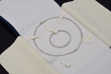 Estate 18K White Gold 0.48 TCW Diamond Link Necklace & Bracelet Set + Pouch G/H VS