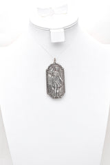 Vintage Henryk Winograd HW 999 Fine Silver Repousse Woman & Bird Pendant