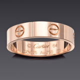 Cartier Love 18K Rose Gold Band Ring 5.5 mm + Pouch, Certificate of Authenticity