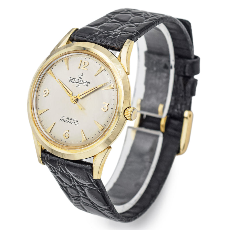 Vintage Ulysse Nardin Chronometer Co 14K Gold 21 Jewels Automatic Men's Watch
