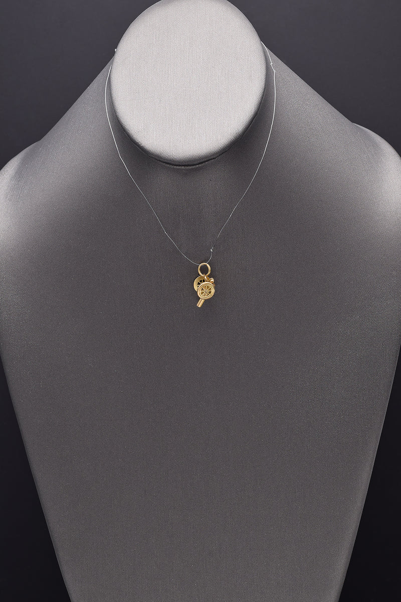 Vintage 14K Yellow Gold Movable Cannon Charm Pendant 1.9 Grams