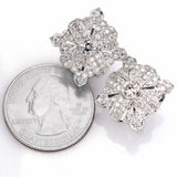 Vintage 18K White Gold 2.04 TCW Diamond Omega Back Earrings