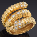 Vintage 18K Yellow Gold 0.82 TCW Diamond Coil Ring
