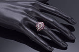 Vintage 18K Yellow Gold Ruby Thai Princess Harem Cluster Cocktail Ring 5.7 Grams