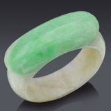 Vintage Translucent Green Jade Saddle Band Ring
