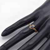 Antique 14K Yellow Gold Sapphire & Mine Cut Diamond Ring