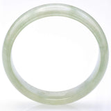 Vintage Translucent Green Jade Wide Bangle Bracelet