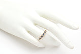 Vintage 14K Yellow Gold Sapphire & Diamond Semi-Eternity Band Ring