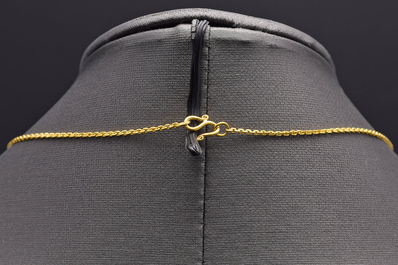 Vintage 24K Yellow Gold Rolo Link Chain Necklace 1.5 mm 4.0 Grams 15 Inches