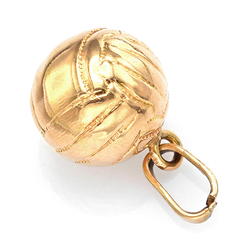 Vintage 14K Yellow Gold Volleyball Sports Charm Pendant