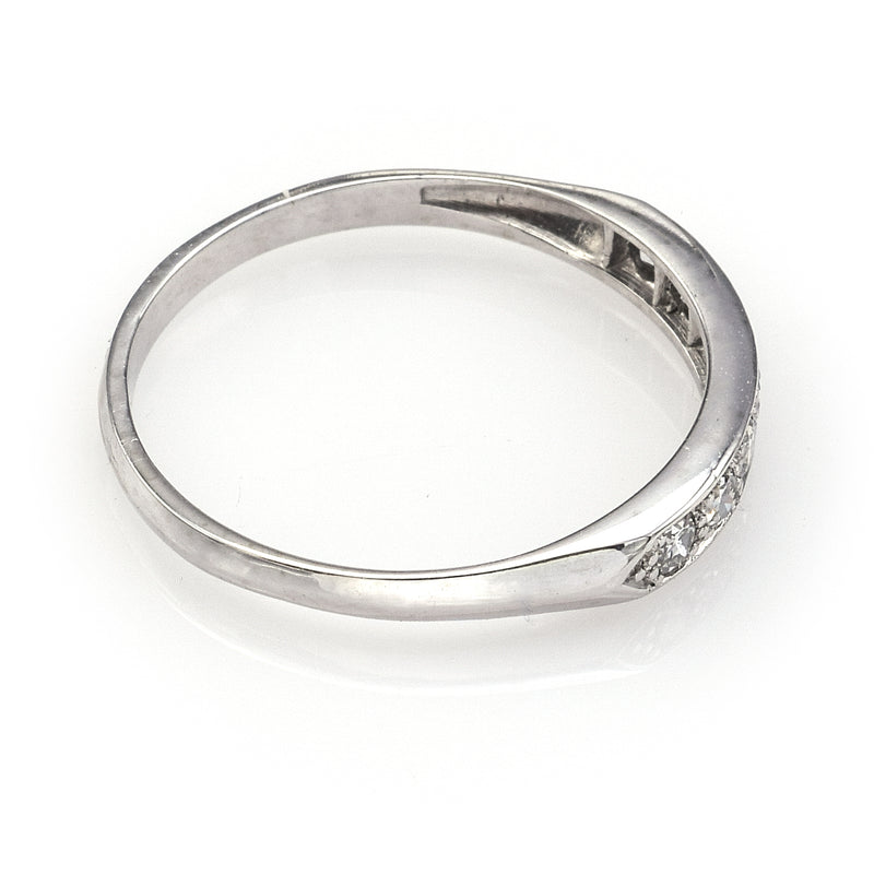 Vintage Platinum 0.42 TCW Diamond Semi-Eternity Band Ring