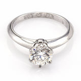 Tiffany & Co Certified Platinum 1.02 Ct Diamond Round Solitaire Band Ring