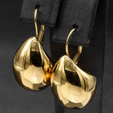 Hana Vintage 14K Yellow Gold Pear Dome Lever-Back Earrings