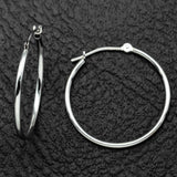 Vintage 10K White Gold 1.5 mm Hoop Earrings