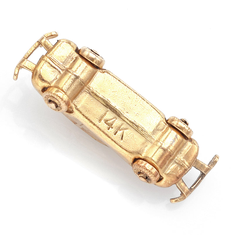 Vintage 14K Yellow Gold Car Charm Pendant