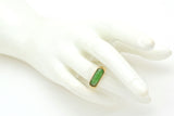 Vintage 14K Yellow Gold Green Jade Saddle Band Ring 3.3 Grams Size 5.25