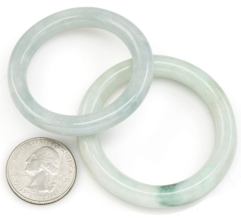 Vintage Translucent Green Jade Baby Bangle Bracelet Lot of 2