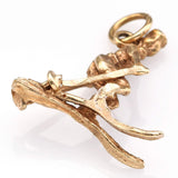 Vintage 14K Yellow Gold Ski Racer Charm Pendant