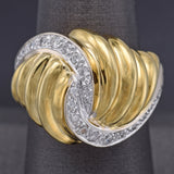 Vintage Designer Signed 14K Yellow Gold 0.66 TCW Diamond Band Ring Size 7.5