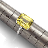 Vintage Platinum 8.02 Carat Citrine & 0.34 TCW Diamond Cocktail Ring