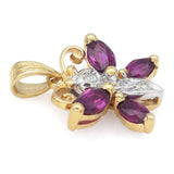 Vintage 14K Yellow Gold Ruby & Diamond Butterfly Pendant