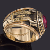 Jostens Vintage 10K Gold Lab Ruby University of Pennsylvania 1971 Class Ring