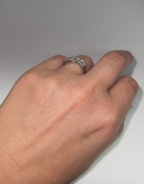 Vintage 14K White Gold 1.09 TCW Diamond Semi-Eternity Band Ring 4.0G Size 6