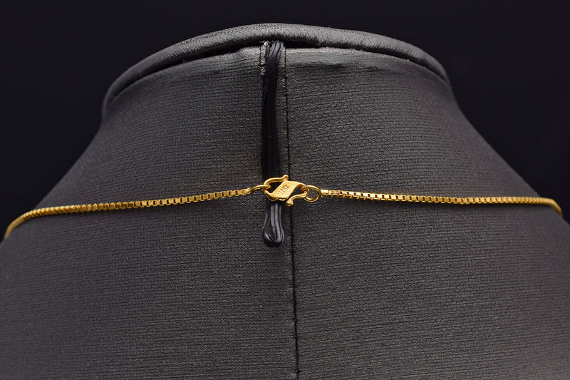 Vintage 22K Yellow Gold Box Chain Necklace 1.2 mm 6.7 Grams 18 Inches