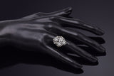 Antique 14K White Gold & Platinum 1.79 TCW Diamond Art Deco Cocktail Ring Size 9