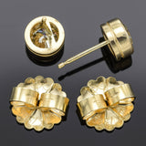 Vintage 14K Yellow Gold 1.02 TCW Diamond Round Bezel Stud Earrings