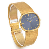 Vintage PATEK PHILIPPE Ellipse 18K Yellow Gold 3581 Blue Dial Manual Men's Watch