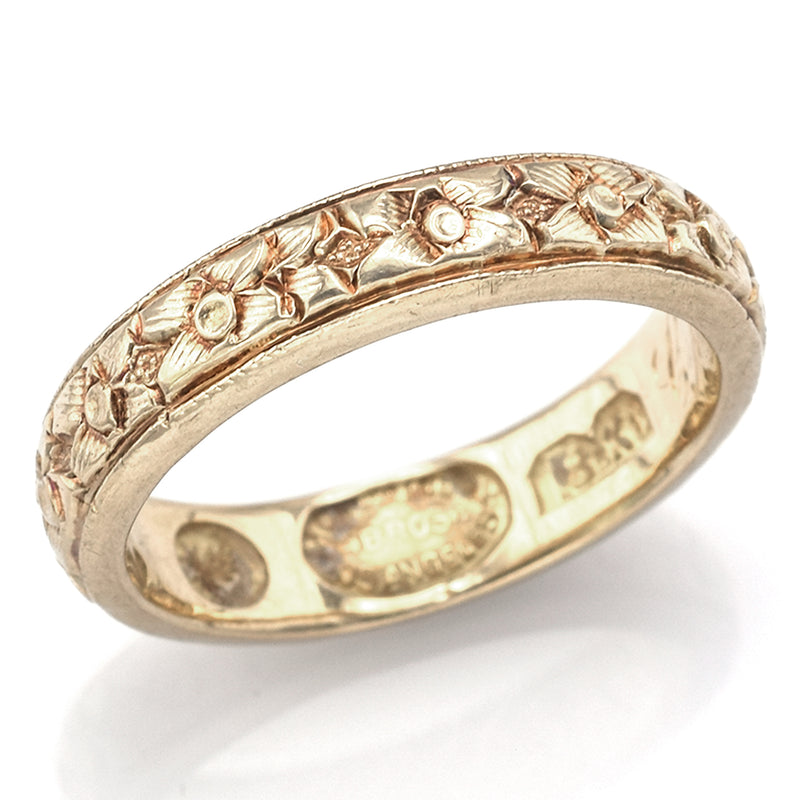 Antique Montgomery Bros Los Angeles 18K Yellow Gold Band Ring 4.5 mm