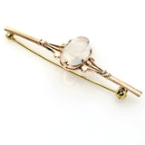 Antique Victorian 14K Gold Moon Stone Brooch Pin