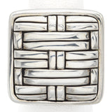 John Hardy Large Sterling Silver Bedeg Square Ring