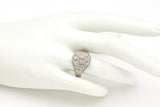 Vintage 10K White Gold Diamond Freemason Masonic Signet Ring Size 10