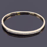 Vintage 14K Yellow Gold 0.57 TCW Diamond Hinged Bangle Bracelet 11.0 Grams