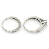 Vintage 14K White Gold 1.01 TCW Diamond Band Ring Set