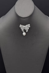 Vintage 18K Gold Sea Pearl & 3.28 TCW Diamond Interchangeable Brooch Pendant