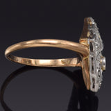 Antique 14K Yellow Gold & Platinum 0.29 TCW Diamond & Sapphire Art Deco Ring