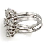 Vintage Platinum & 14K Gold 2.57 TCW Diamond Enhancer Guard Ring Set