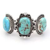 Vintage Sterling Silver Turquoise Southwestern Cuff Bracelet
