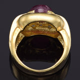 Vintage 14K Gold Natural Pink Tourmaline, Iolite & Diamond Band Ring