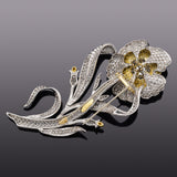 $67,000 Appraised Elan Estella 3 Platinum & 18K Gold 31.99TCW Diamond Brooch Pin